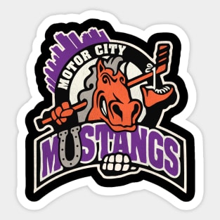 Defunct Detroit Motor City Mustangs Roller Hockey Sticker